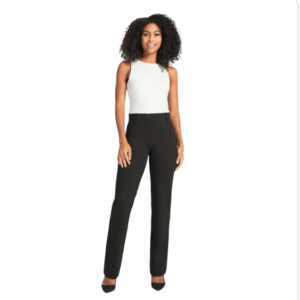 Betabrand Classic Black Dress Pant‎ Yoga Pants Straight Size M
